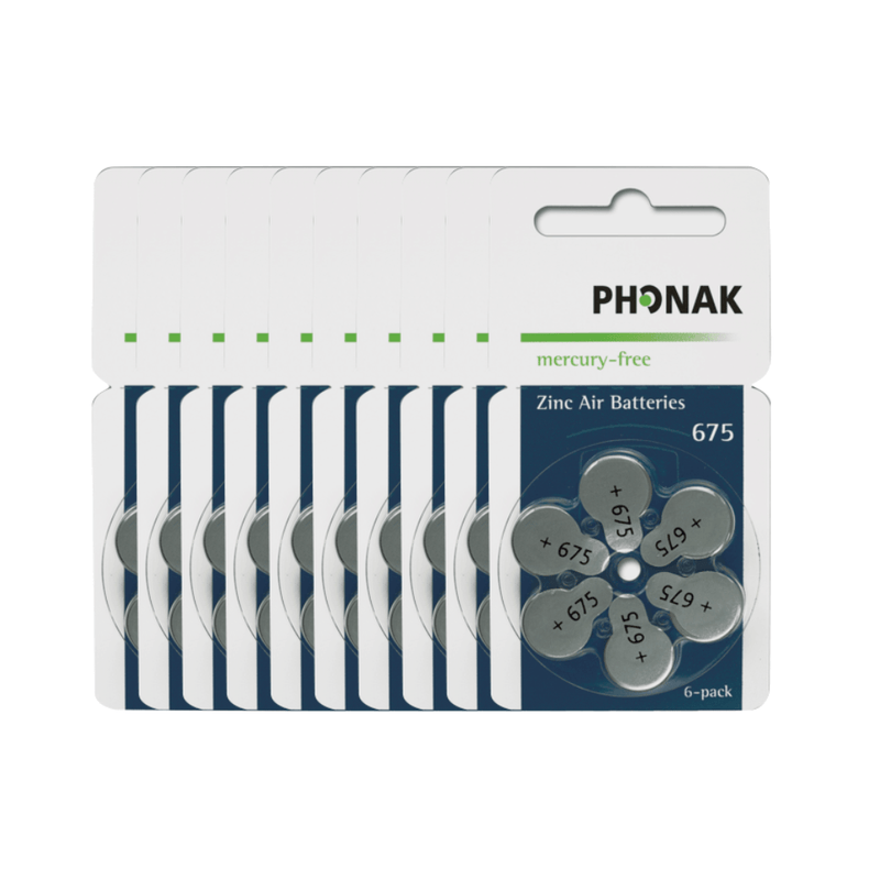 Phonak Hörgerätebatterien 60 Stück Phonak Hörgerätebatterien 675